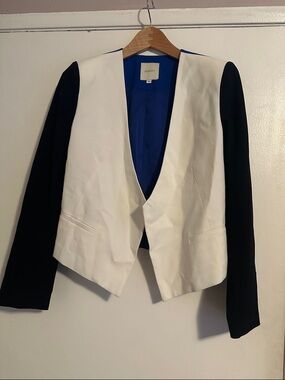 Mason Two-Tone White Jacket with Black Sleeves